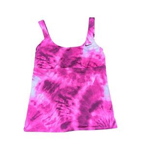 NIKE Pink Tie Dye Tankini Top Size S